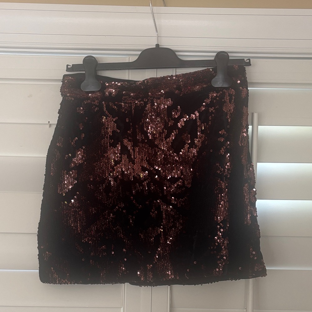 Milly Brown Sequin Mini Skirt